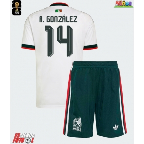México Armando Gonzalez #14 Segunda Equipación Niños Mundial 2026 Manga Corta (+ Pantalones cortos)